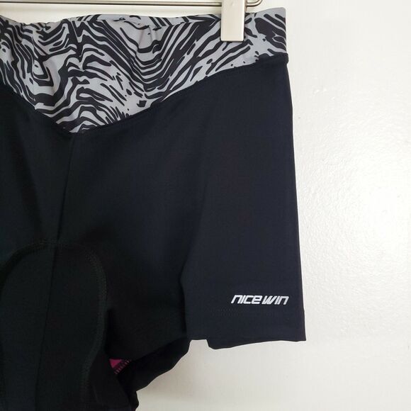 Nice Win Cycling Women's Biking Shorts Medium Black Padded Quick Dry Gym Workout - Picture 2 of 5